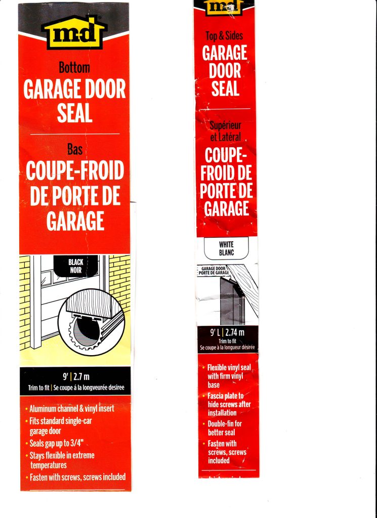 MD garage door seal bottom, top, sides